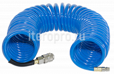 Шланг спиральный с фитингами рапид, полиуретан, 15 бар 6х10 мм 10 м - Fubag