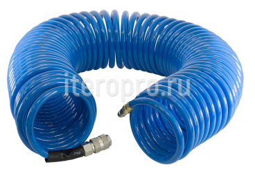 Шланг спиральный с фитингами рапид, полиуретан, 15 бар 8х12 мм 20 м