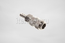 Разъемное соединение рапид (штуцер) елочка 6мм с обжимным кольцом 6х11мм
