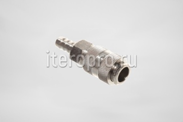 Разъемное соединение рапид (штуцер) елочка 10мм с обжимным кольцом 10x15мм 
