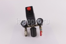 Реле давления 220В в сборе (манометрх2, регулятор давления, клапан предохранительный, кран)