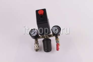 Реле давления 220В в сборе (манометрх2, регулятор давления, клапан предохранительный, кран)